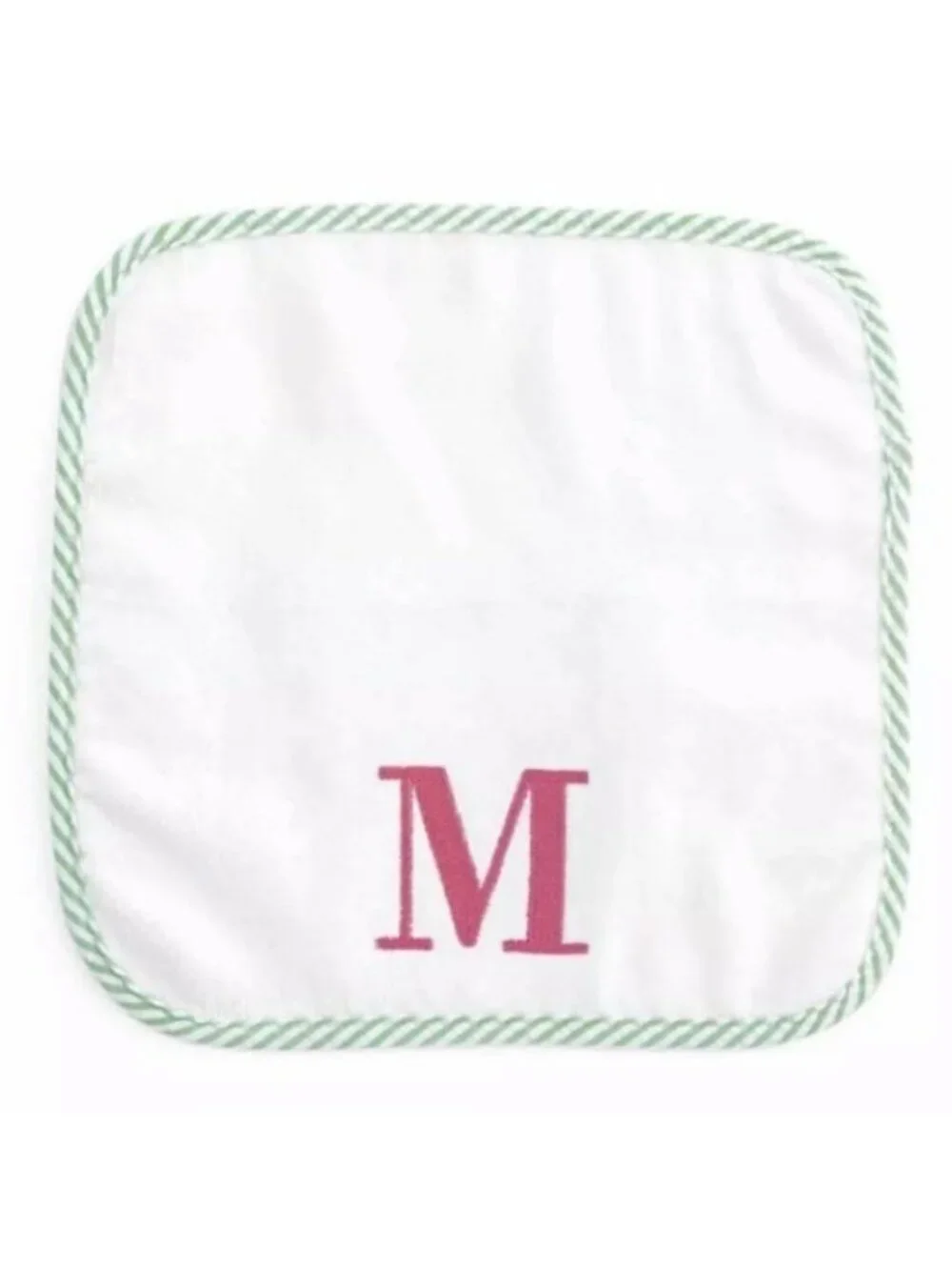 Mud Pie NWT monogram seersucker bath wash cloth set Baby Gift embroidered N O I